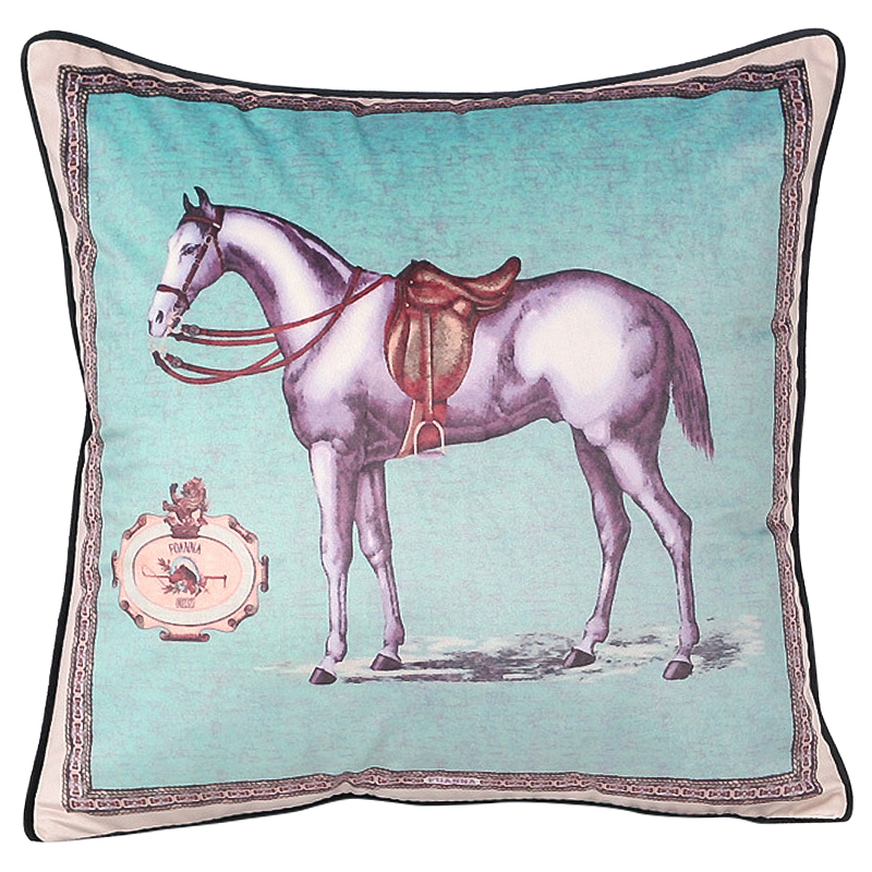 Декоративная подушка Hermes Horse 15 Бирюзовый Мульти Декоративная подушка Hermes Horse 15 Бирюзовый Мульти в Орле | Loft Concept