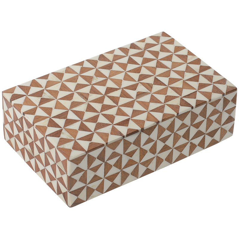 Шкатулка Wood Bone Inlay Box Древесина Белый Шкатулка Wood Bone Inlay Box Древесина Белый в Орле | Loft Concept