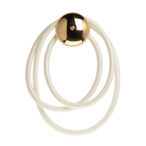 Бра с круглым золотистым основанием и белыми изогнутыми световыми линиями Luke Lampco Tracer Lamp Золотой в Орле | Loft Concept 