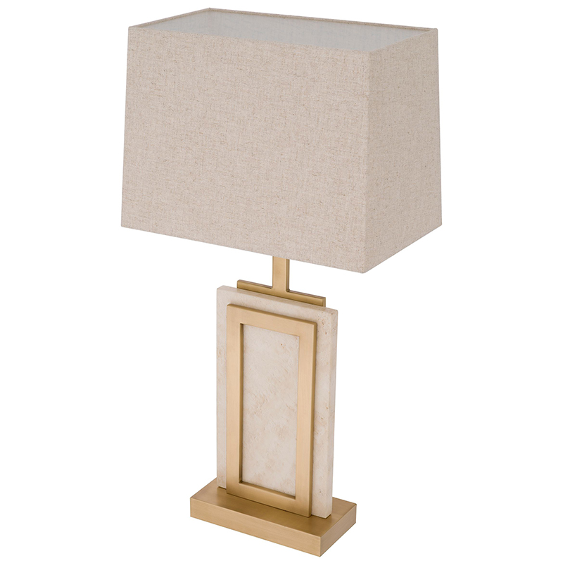Настольная лампа Eichholtz Table Lamp Murray Travertine Бежевый Латунь Настольная лампа Eichholtz Table Lamp Murray Travertine Бежевый Латунь в Орле | Loft Concept