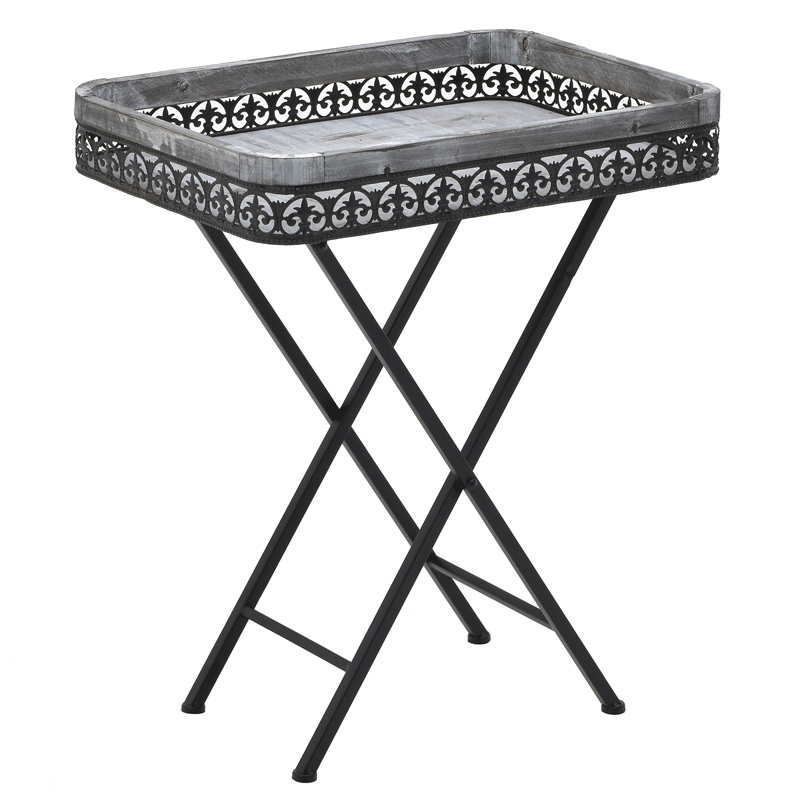 Приставной стол Ramira Provence Table Дерево Серый Черный Приставной стол Ramira Provence Table Дерево Серый Черный в Орле | Loft Concept