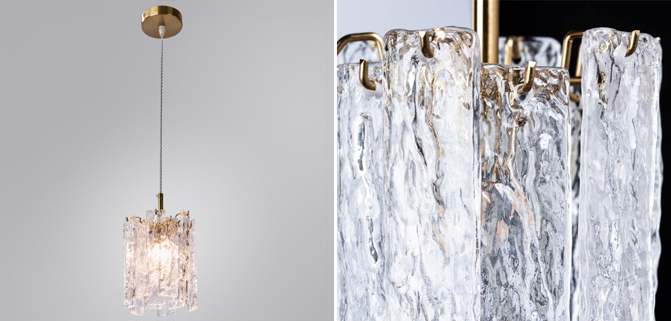Подвесной светильник Iceberg Glass с Рельефным стеклом Подвесной светильник Iceberg Glass с Рельефным стеклом - Loft-Concept в Орле