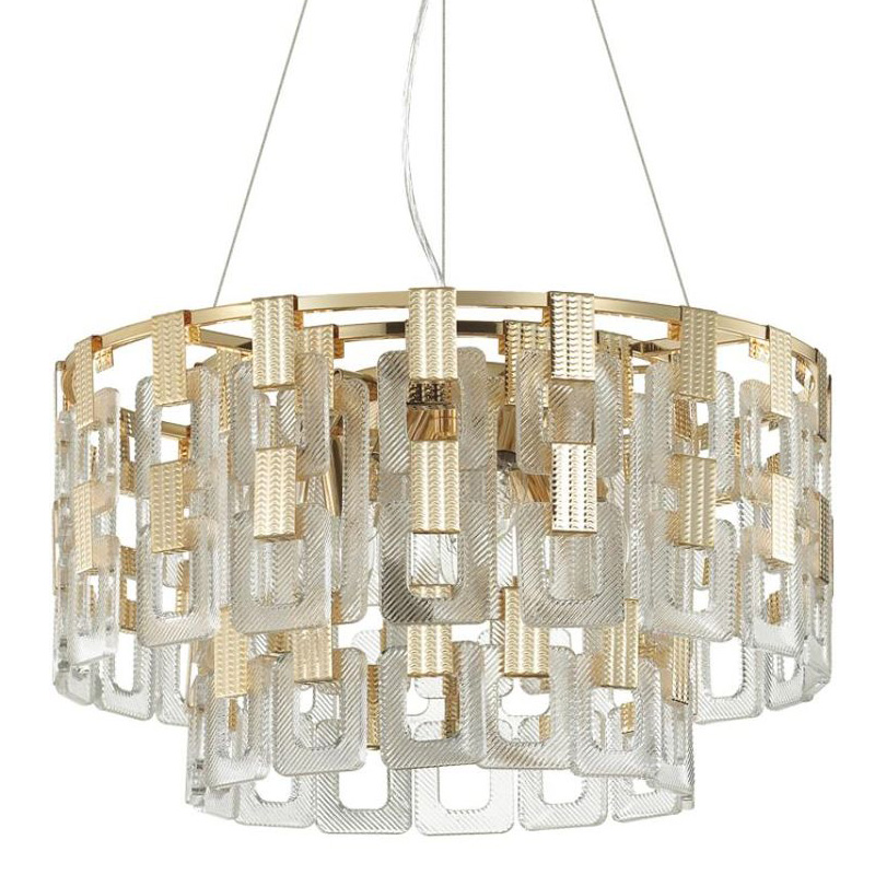 Люстра Ribbed Elements Pendant Round 52 Золотой Прозрачное Стекло Люстра Ribbed Elements Pendant Round 52 Золотой Прозрачное Стекло в Орле | Loft Concept