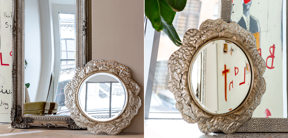 Зеркало Chlodio Crumpled Silver Mirror Зеркало Chlodio Crumpled Silver Mirror - Loft-Concept в Орле