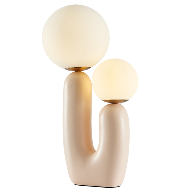 Настольная лампа Oo Lamp Белое матовое стекло Розовый пастельный Настольная лампа Oo Lamp Белое матовое стекло Розовый пастельный в Орле | Loft Concept