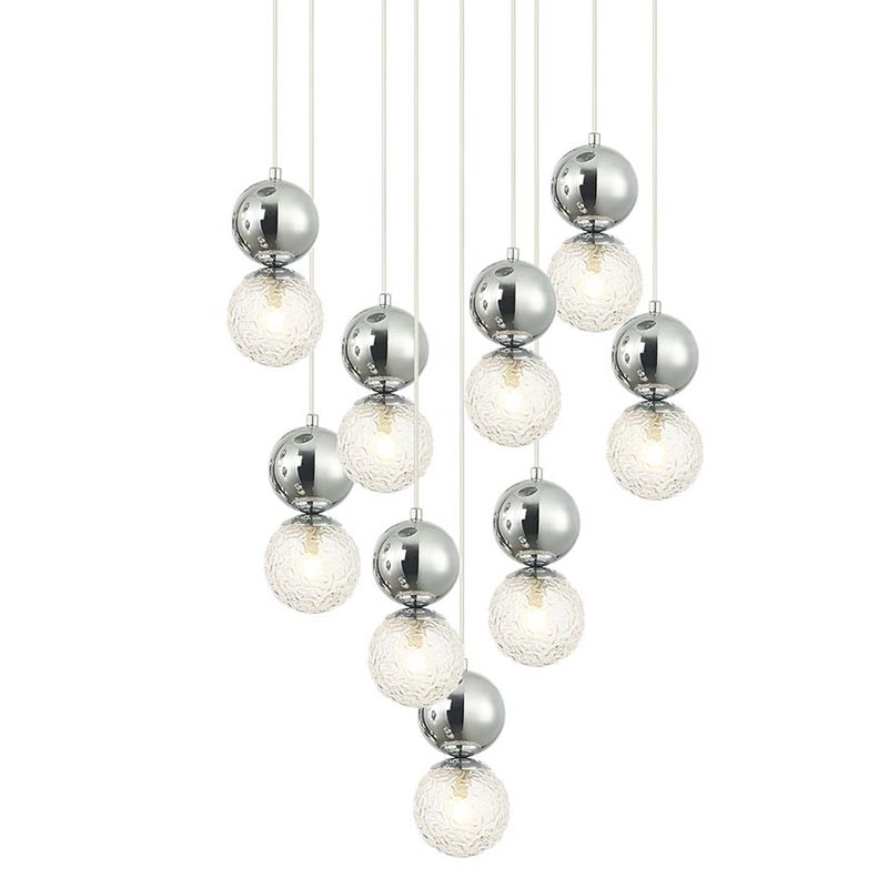 Люстра Lennert Chrome Cascade Chandelier Хром Прозрачное Стекло в Орле | Loft Concept 