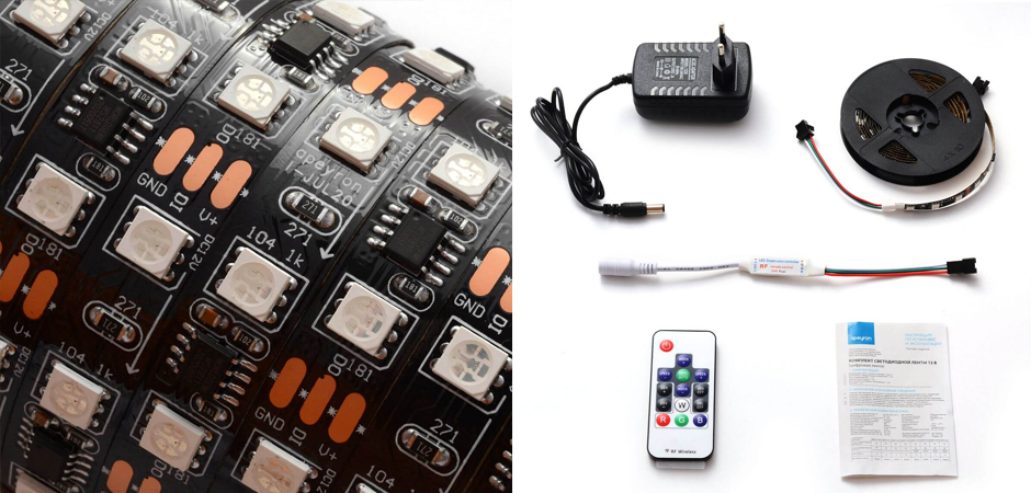 Комплект светодиодной ленты 14,4W/m 60Led/m 5050SMD разноцветный 2M Комплект светодиодной ленты 14,4W/m 60Led/m 5050SMD разноцветный 2M - Loft-Concept в Орле