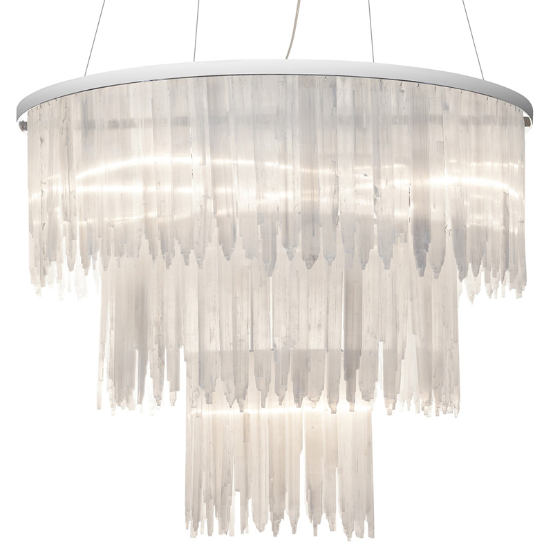 Люстра LAMP SELENITE ROUND chromium 85 Прозрачный белый Хром Люстра LAMP SELENITE ROUND chromium 85 Прозрачный белый Хром в Орле | Loft Concept