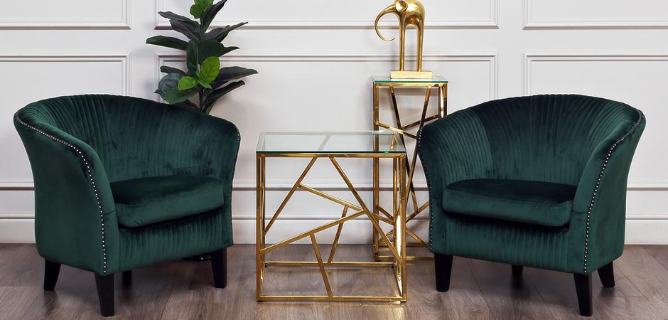 Приставной стол Serene Furnishing Gold Clear Glass Top Side Table Приставной стол Serene Furnishing Gold Clear Glass Top Side Table - Loft-Concept в Орле