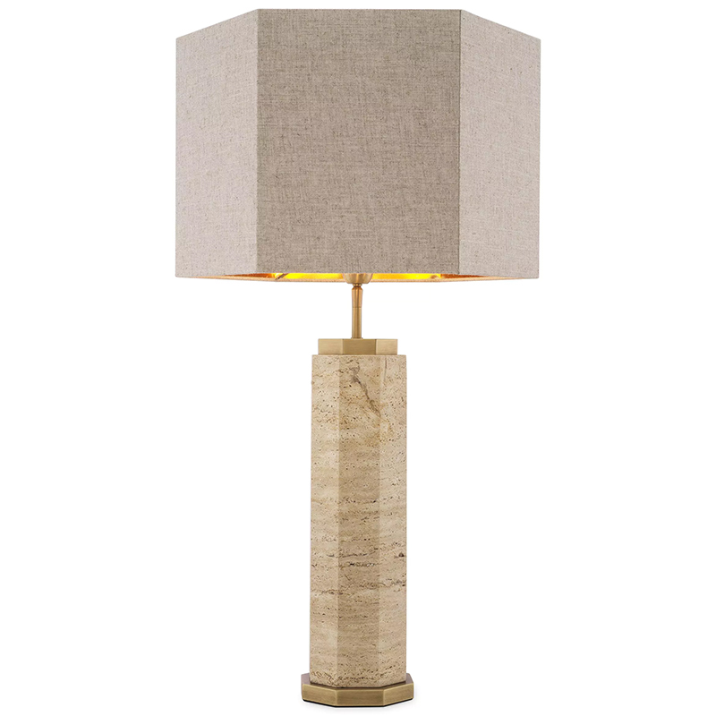 Настольная лампа Eichholtz Table Lamp Newman Бежево-серый Серый Латунь в Орле | Loft Concept 