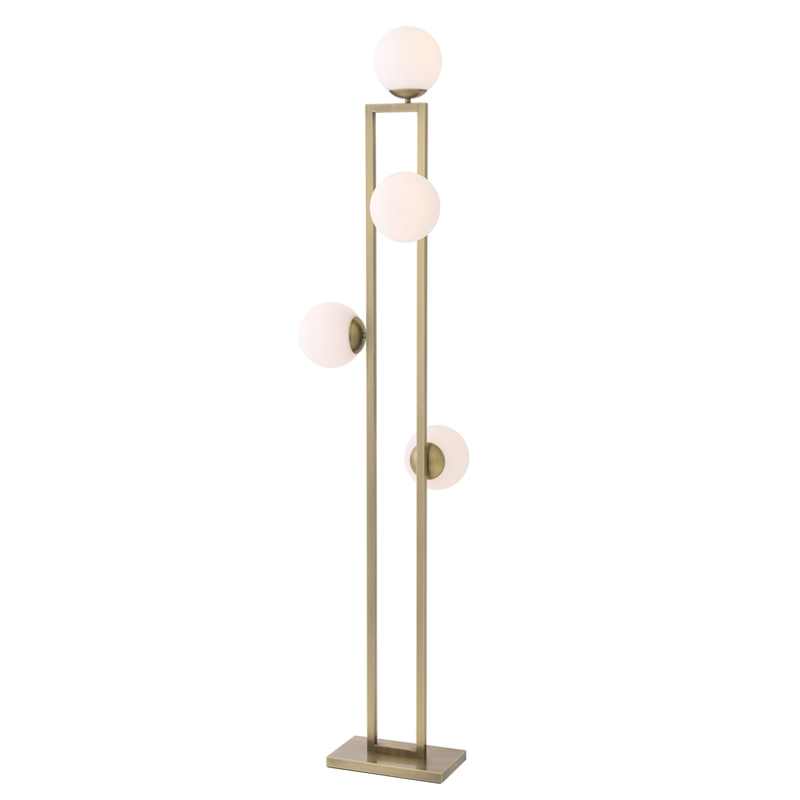 Торшер Eichholtz Floor Lamp Pascal brass Латунь Белый в Орле | Loft Concept 