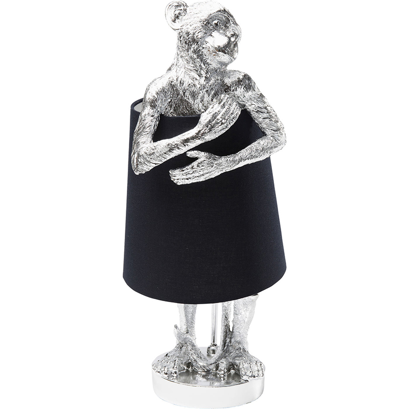 Настольная лампа Silver Monkey Hugging Lampshade Серебряный Черный Настольная лампа Silver Monkey Hugging Lampshade Серебряный Черный в Орле | Loft Concept