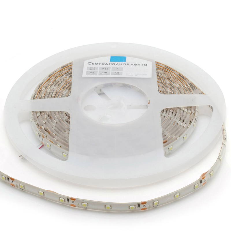 Комплект светодиодной ленты 4,8W/m 60LED/m 3528SMD холодный белый Белый Комплект светодиодной ленты 4,8W/m 60LED/m 3528SMD холодный белый Белый в Орле | Loft Concept