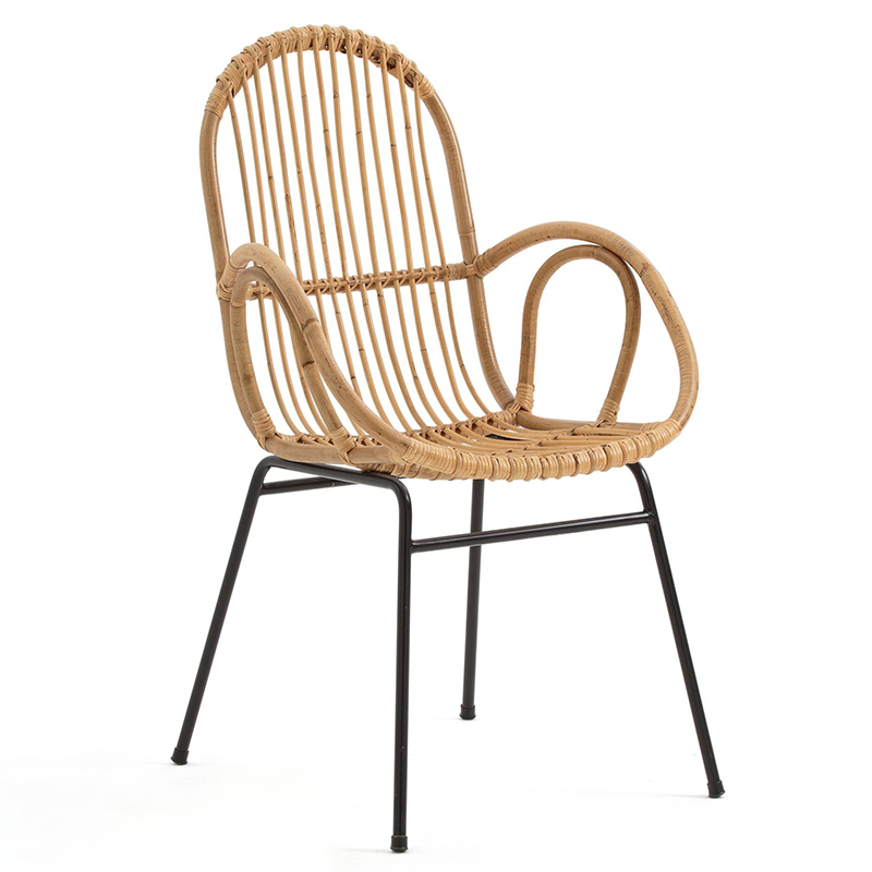 Стул Lucca Wicker Chair Бежевый Черный Стул Lucca Wicker Chair Бежевый Черный в Орле | Loft Concept