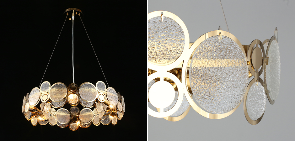 Люстра с рельефным стеклом Golden Circles Люстра с рельефным стеклом Golden Circles - Loft-Concept в Орле