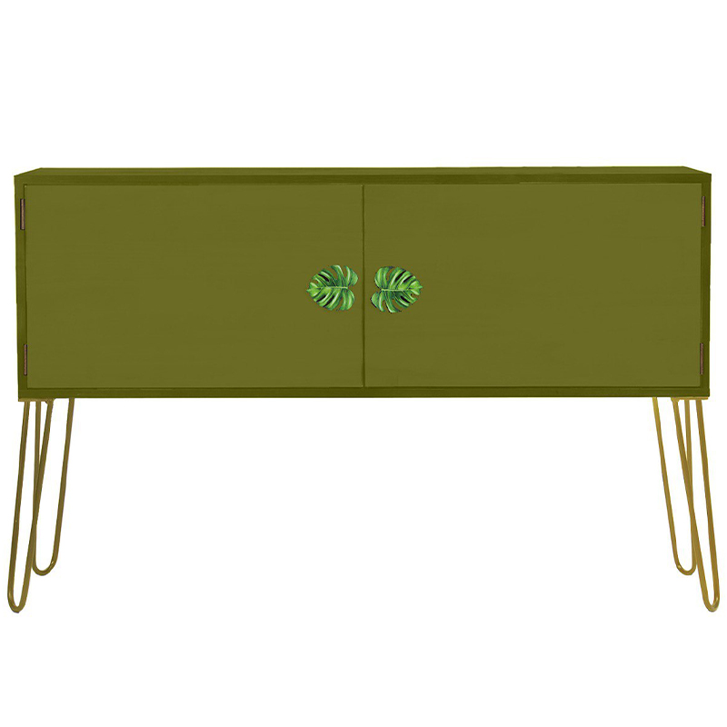 Комод длинный Monstera Green Chest of Drawers Зеленый Оливковый Комод длинный Monstera Green Chest of Drawers Зеленый Оливковый в Орле | Loft Concept
