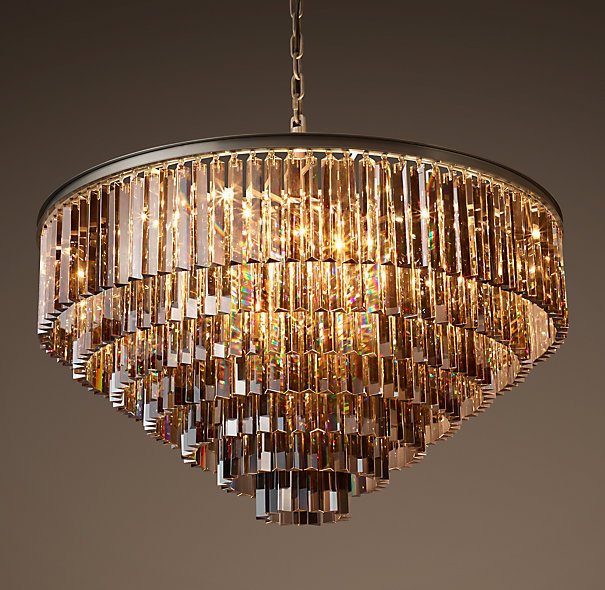 Люстра RH 1920s Odeon Smoke Glass Fringe Chandelier -80, 100 Черный Люстра RH 1920s Odeon Smoke Glass Fringe Chandelier -80, 100 Черный в Орле | Loft Concept