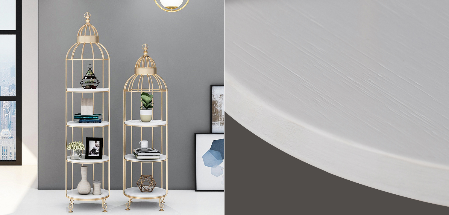 Стеллаж Cage Rack Circle gold - фото №1