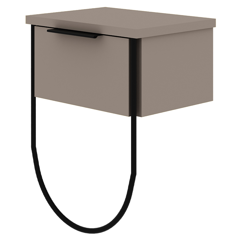 Прикроватная тумба бежево-серого цвета с откидной дверцей NORFOLK NIGHTSTAND LIGHT MOCHA Бежево-серый Черный Прикроватная тумба бежево-серого цвета с откидной дверцей NORFOLK NIGHTSTAND LIGHT MOCHA Бежево-серый Черный в Орле | Loft Concept