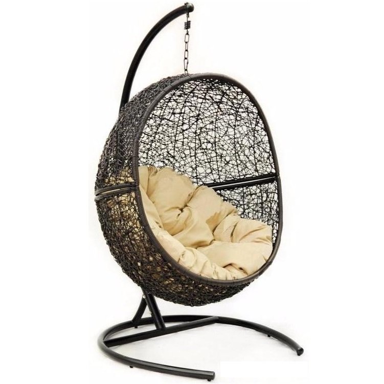 Подвесное уличное кресло Egg Cage Коричневый Кремовый Подвесное уличное кресло Egg Cage Коричневый Кремовый в Орле | Loft Concept