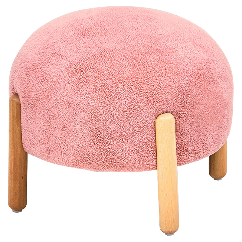 Пуф круглый на деревянных ножках Ralfie Pouf Pink Розовый Древесина Пуф круглый на деревянных ножках Ralfie Pouf Pink Розовый Древесина в Орле | Loft Concept