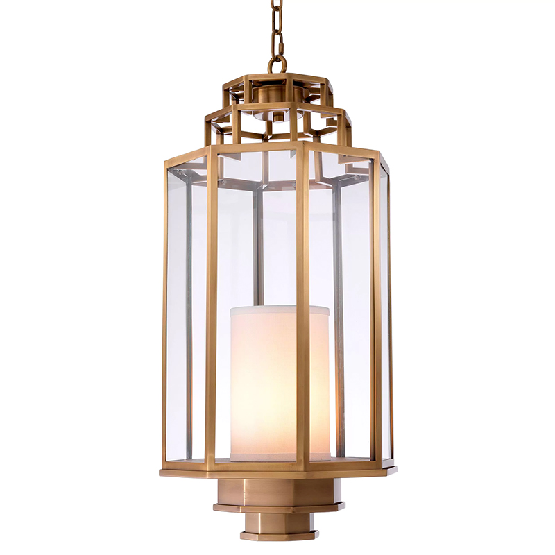 Подвесной светильник Eichholtz Lantern Monticello M Прозрачное Стекло Латунь Белый Подвесной светильник Eichholtz Lantern Monticello M Прозрачное Стекло Латунь Белый в Орле | Loft Concept