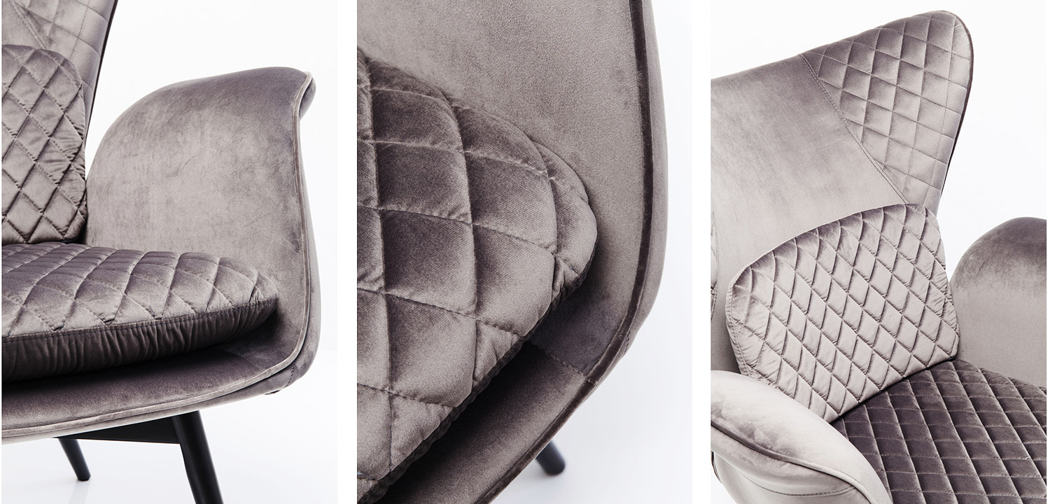 Кресло Gray Velvet Throne - фото