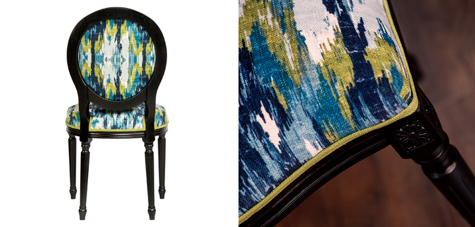 Мягкий стул с сине-зеленым узором Ikat Pattern Мягкий стул с сине-зеленым узором Ikat Pattern - Loft-Concept в Орле