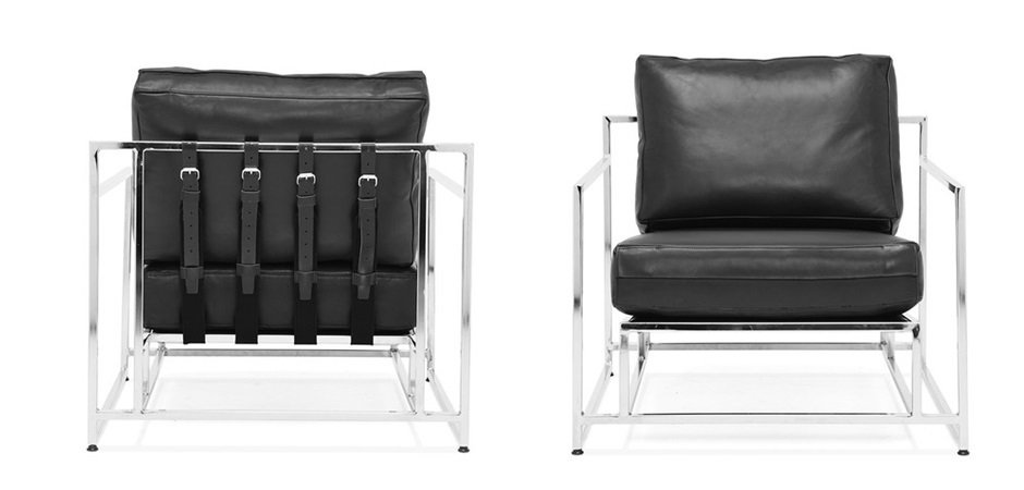 Кресло Black Calfskin Armchair Кресло Black Calfskin Armchair - Loft-Concept в Орле