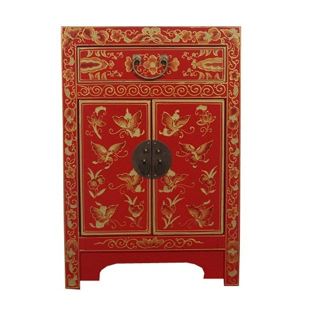 Тумба Chinese Painting Butterflies Red Красный Золотой в Орле | Loft Concept 