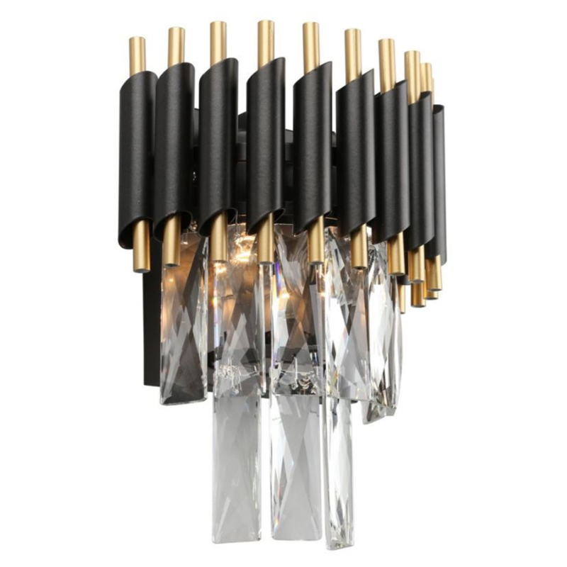 Бра Black Chandelier Crystal Черный Прозрачное Стекло Золотой Бра Black Chandelier Crystal Черный Прозрачное Стекло Золотой в Орле | Loft Concept