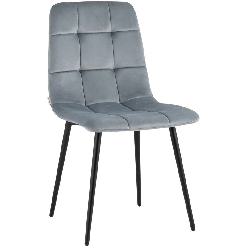 Стул NANCY Chair Серо-Голубой Велюр Серо-голубой Черный Стул NANCY Chair Серо-Голубой Велюр Серо-голубой Черный в Орле | Loft Concept