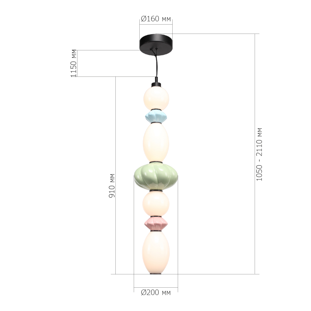 Подвесной светильник фигурный с керамическими элементами 32W LED Fragrant Light в Орле