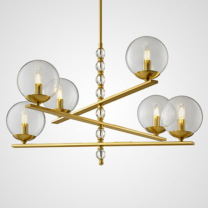 Люстра FONDO Chandelier Латунь Прозрачный Люстра FONDO Chandelier Латунь Прозрачный в Орле | Loft Concept