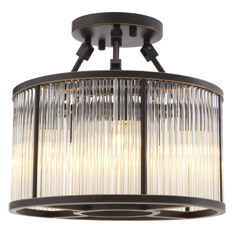 Потолочный светильник Eichholtz Ceiling Lamp Bernardi S Bronze Темная бронза Прозрачное Стекло Потолочный светильник Eichholtz Ceiling Lamp Bernardi S Bronze Темная бронза Прозрачное Стекло в Орле | Loft Concept