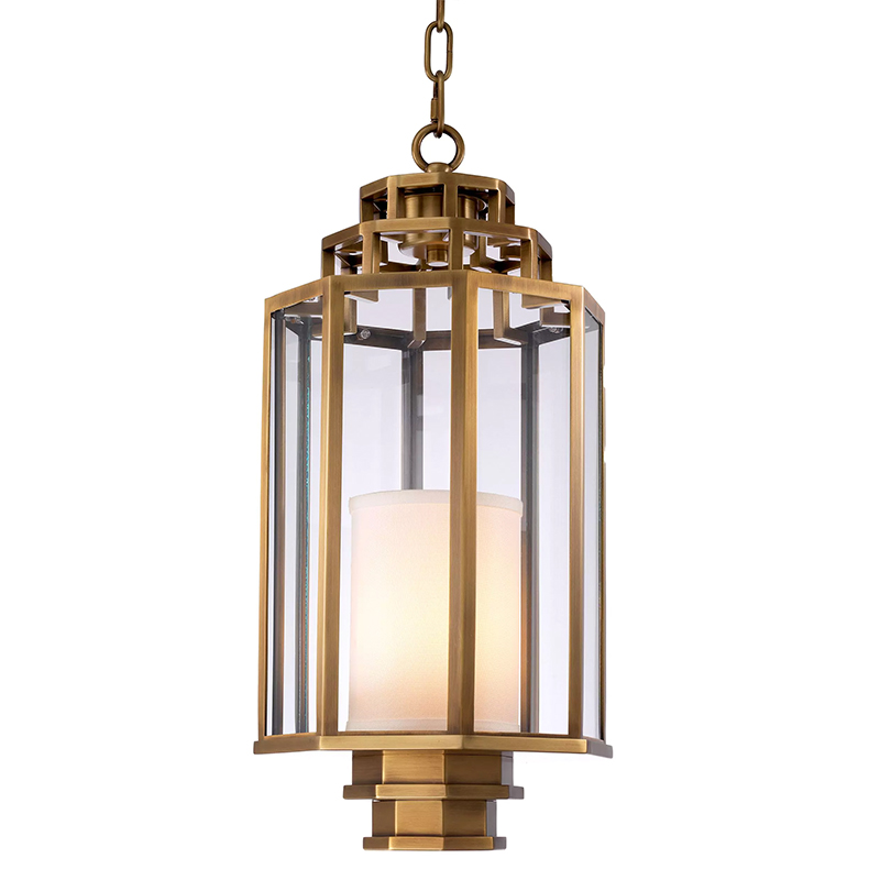 Подвесной светильник Eichholtz Lantern Monticello S Латунь Белый Прозрачное Стекло Подвесной светильник Eichholtz Lantern Monticello S Латунь Белый Прозрачное Стекло в Орле | Loft Concept