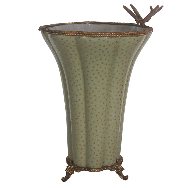 Ваза Dragonfly and Gold Dots Vase Бронза Золотой Ваза Dragonfly and Gold Dots Vase Бронза Золотой в Орле | Loft Concept