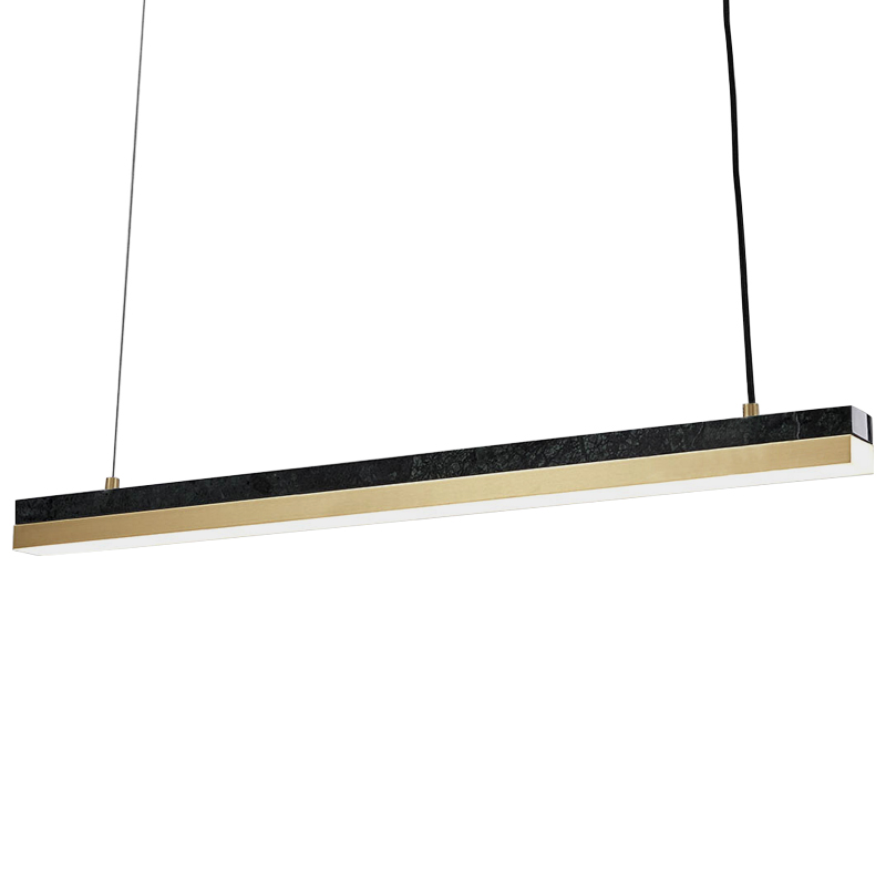 Линейный подвесной светильник Dominik Marble Linear Hanging Lamp Черный Мрамор Nero Золотой Линейный подвесной светильник Dominik Marble Linear Hanging Lamp Черный Мрамор Nero Золотой в Орле | Loft Concept
