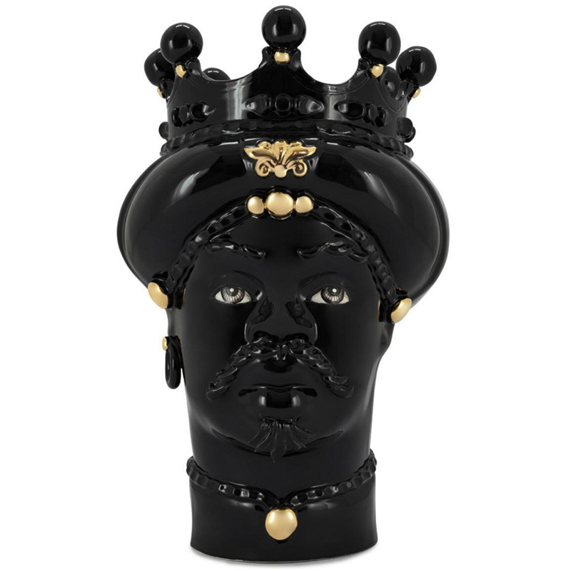 Ваза Vase Moro Man All Black and Gold Черный Золотой Ваза Vase Moro Man All Black and Gold Черный Золотой в Орле | Loft Concept