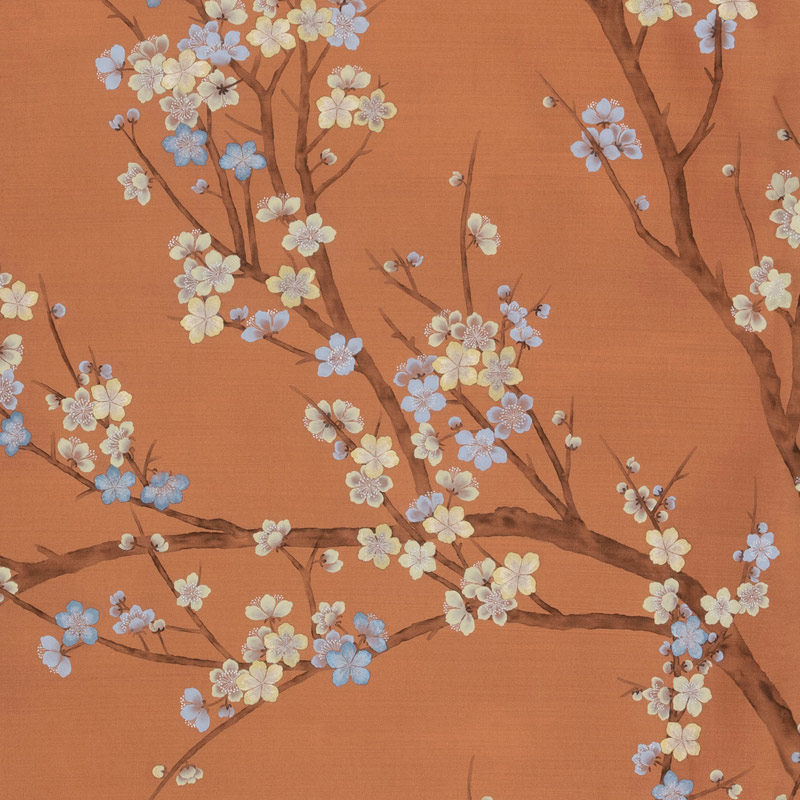 Обои ручная роспись Nara Original colourway on Bronze metallic silk  в Орле | Loft Concept 