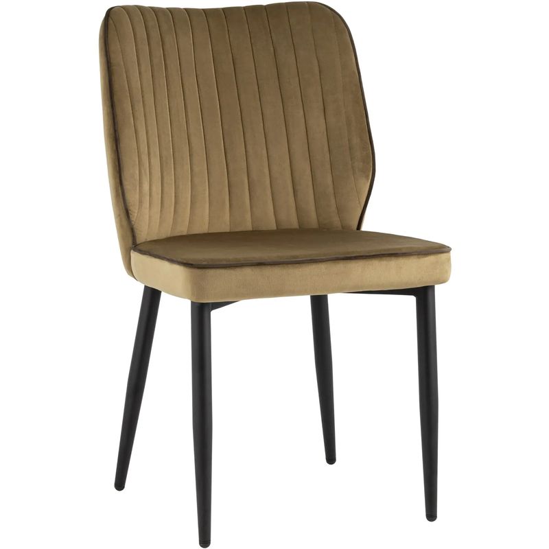 Стул Lawrence Chair Велюр Карамель Коричневый кант Карамель Коричневый Черный в Орле | Loft Concept 