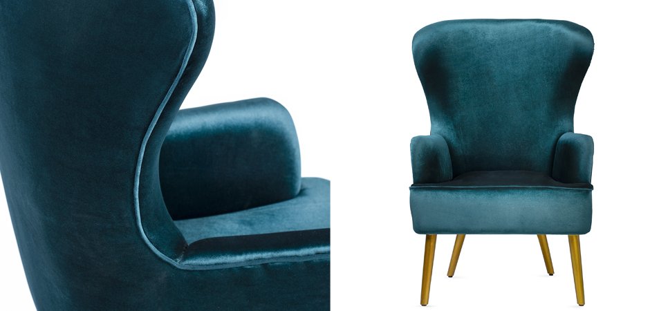 Кресло Wingback Dining Chair turquoise velor Кресло Wingback Dining Chair turquoise velor - Loft-Concept в Орле