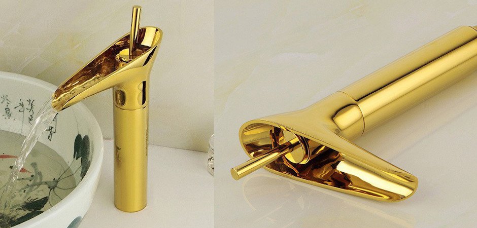 Смеситель для умывальника Золотой Gold toggle Смеситель для умывальника Золотой Gold toggle - Loft-Concept в Орле