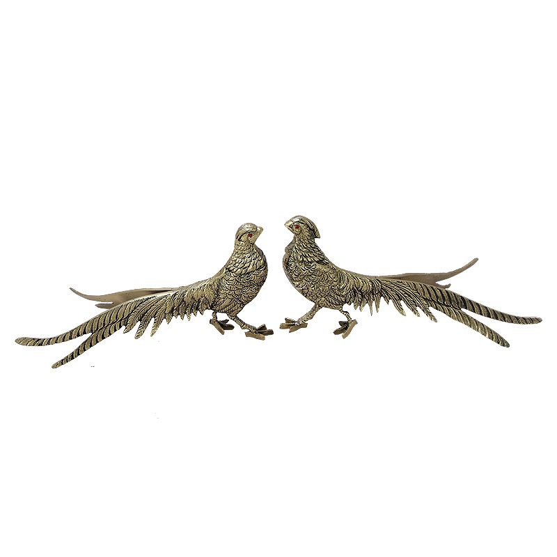 Статуэтка бронзовая пара Фазаны золотые Bronze Birds Золотой Статуэтка бронзовая пара Фазаны золотые Bronze Birds Золотой в Орле | Loft Concept