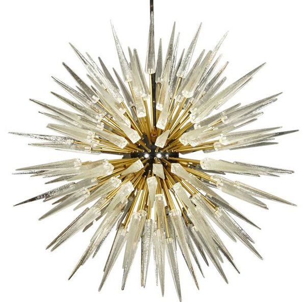 Murano Spike  Sputnik Rock Chandelier Золотой Черный Прозрачное Стекло в Орле | Loft Concept 