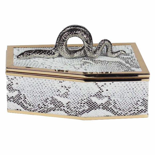 Шкатулка SNAKE BOX Серый Глянцевое золото Шкатулка SNAKE BOX Серый Глянцевое золото в Орле | Loft Concept