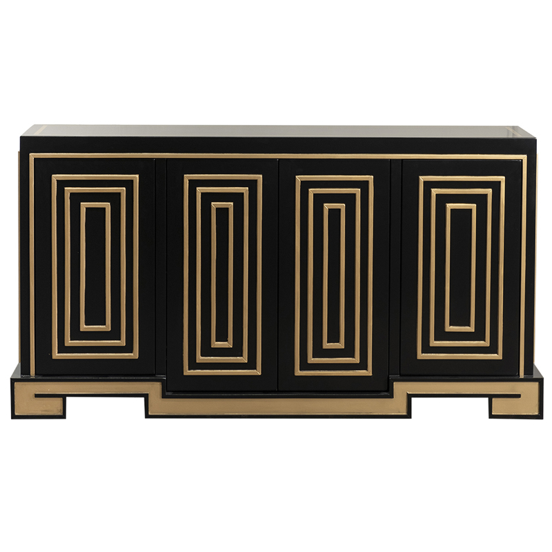 Комод в стиле арт-деко Meandro Chest of drawers Черный Черный Золотой Комод в стиле арт-деко Meandro Chest of drawers Черный Черный Золотой в Орле | Loft Concept