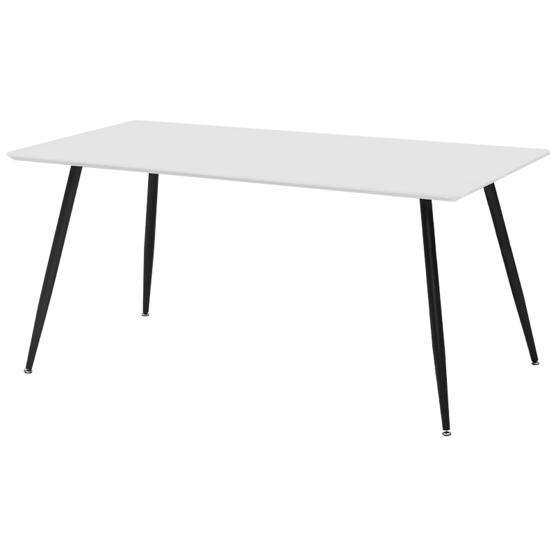 Обеденный стол с белой прямоугольной столешницей Rosio Dinner Table Белый Черный Обеденный стол с белой прямоугольной столешницей Rosio Dinner Table Белый Черный в Орле | Loft Concept