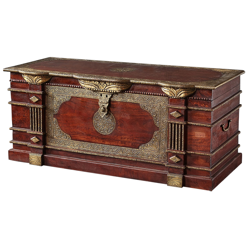 Сундук с латунной чеканкой Tejas Indian Inlaid Chest Коричневый Латунь Сундук с латунной чеканкой Tejas Indian Inlaid Chest Коричневый Латунь в Орле | Loft Concept