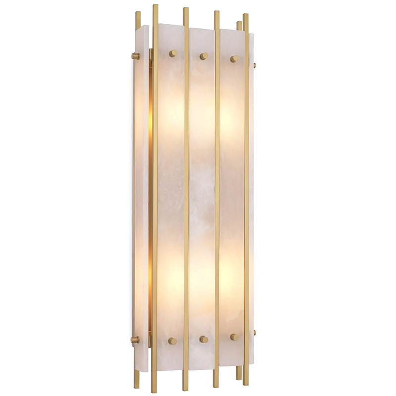 Бра Eichholtz Wall Lamp Sparks L Alabaster Латунь Бежевый Белый Мрамор Bianco Бра Eichholtz Wall Lamp Sparks L Alabaster Латунь Бежевый Белый Мрамор Bianco в Орле | Loft Concept